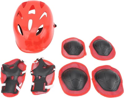 Kinderfietshelm Set - Beschermende Uitrusting - Sport & Spel - Verstelbaar en Ademend - Compact en Lichtgewicht - Blauw