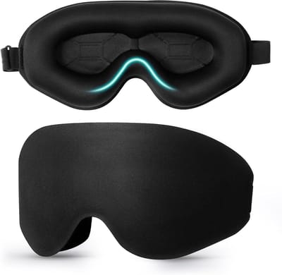 Slaapmasker - Oogmasker - Licht blokkeren - 100% lichtdicht - 23.5 x 12 cm - Zwart