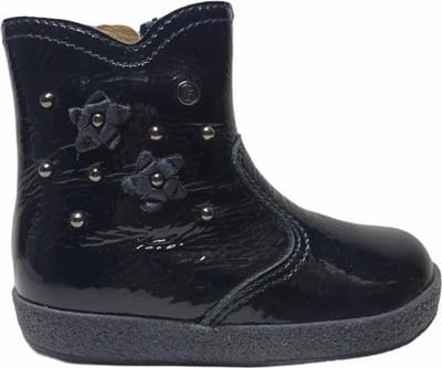 Falcotto 2 bloemen rits laarsje 1212 lak navy mt 19