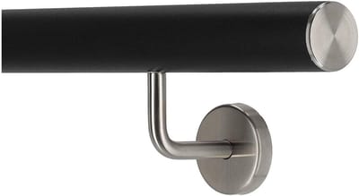 Trapleuning Roestvrij Staal - Leuning Buiten Binnen - Veilig Traplopen - Ononderbroken Lengte - 90 cm - Zwart