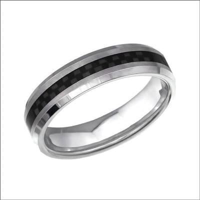 Aramat Jewels | Ringen | Titanium Ring met Zwarte Carbon Fiber - Maat 21 | | | |8mm | Titanium | Volwassenen | Verkleurd niet