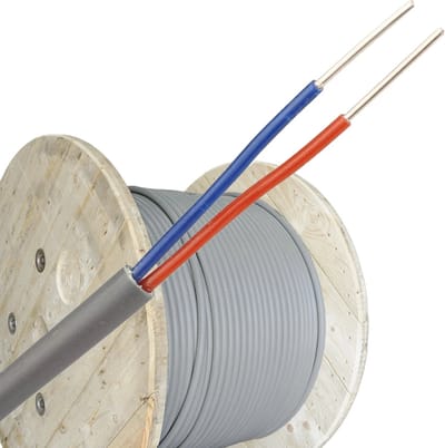 Dynamic signaalkabel Yr 2x0,8mm Dca-s2,d0,a3 grijs per haspel 500 meter
