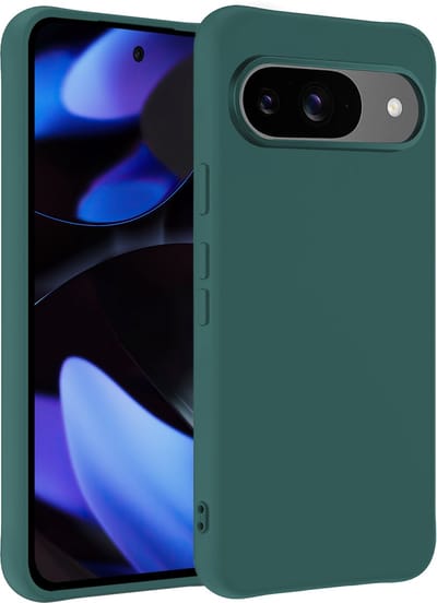 Hoesje - Geschikt voor Google Pixel 10 - Sterk & Shockproof - Siliconen Case - Hoes Cover - Telefoonhoes - Donkergroen
