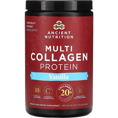 Ancient Nutrition, Multi Collagen Protein, Vanille, 1,04 lb (472,5 g)