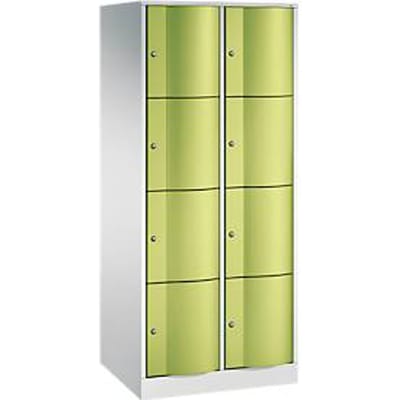 C+P Resisto lockerkast, 2 vakken, 8 vakken, B 772 x D 640 x H 1950 mm, lichtgrijs/lichtblauw
