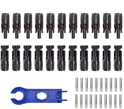 Zonnepaneel Connectoren - Stroomadapters - Energie Opwekken - Optimale Waterdichtheid - 10 Paar - Zwart