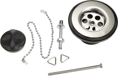 Wastafelafvoer - Stop met ketting - Douche Afvoer - Zonder sleuven - 32 mm - Wit