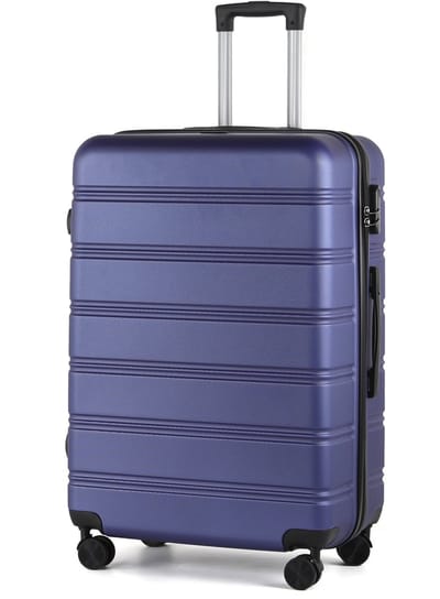 TAN.TOMI Grote Hardcase Reiskoffer ABS – 28 inch (49×29×76 cm, 95 L) – Lichtgewicht Ruimbagage Trolley met 3‑cijferig Cijferslot & 360° Wielen - Donkerblauw