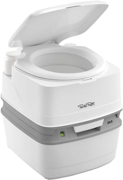 Draagbaar Toilet Qube - Compact, Wit-Grijs, 414 x 383 x 427 mm