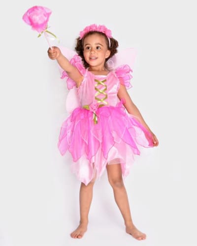 Den Goda Fen verkleedjurk fee met accessoires maat 98-104 roze.