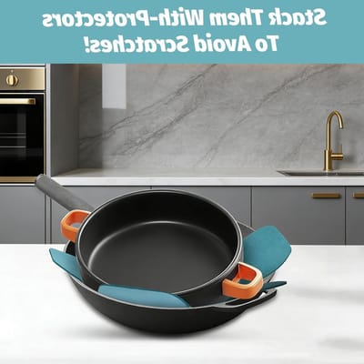 6-delige Vilt Potbeschermers in 3 Maten (15/20/25 cm) - Antislip Warmte-isolatie Mat voor Pannen, Potten en Schalen - Ideaal voor Vloerbescherming en Duurzaamheid