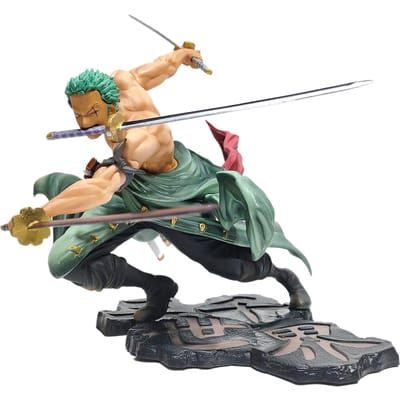 One Piece 10cm Anime Figuur GK Roronoa Zoro Drie-bladig Sa-maximum Manga Anime Beeld Actiefiguur Verzameling Model Kind Speelgoed gray