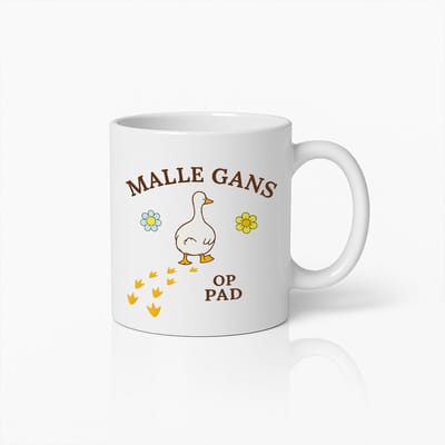 Malle Gans Op Pad Mok – Grappige Dieren Koffiemok voor Gekke Ganzenfans & Humor Liefhebbers
