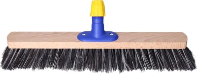 Buemag Bezemkop - Arenga/Elaston mix - zwart/wit - hard - hout - 50 cm - straatbezem/buitenbezem - bezem