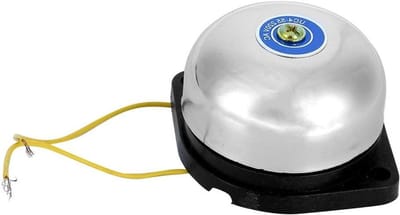 Elektrische Ringbel - Alarmbel Geluidssignaal - School Fabriek Spoorwegen - Dubbele Spoelen Stabiliteit - 2 Inch Diameter - Metaalkleur