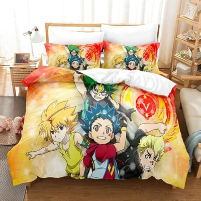 3D Print Anime Beyblade Beddengoed Collectie Dekbedovertrek Dekbed Bed Collectie Dekbedhoes Kussensloop King Queen Twin Maat Jongens Meisjes Volwassenen AU Single 140x210cm