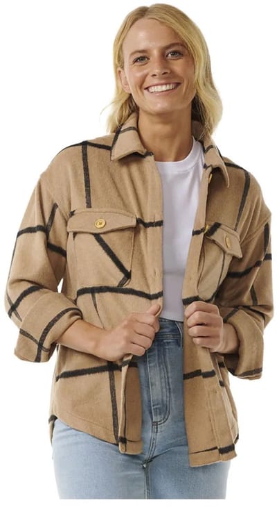 Rip Curl The Search Flannel Overhemd Met Lange Mouwen Beige S Vrouw