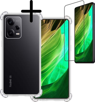 Hoesje Met Screenprotector - Geschikt voor Xiaomi Redmi Note 12 Pro+ - Sterk & Shockproof - Siliconen Case - Back Cover - Telefoon Hoes - Shock Proof - Transparant