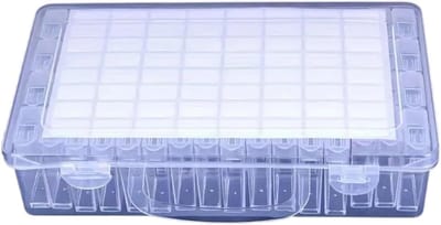 Kralen Organizer - Opbergdoos Diamant Schilderij - Hobby Benodigdheden Sorteren - Transparant Gesegmenteerd Ontwerp - 64 Raster - Transparant