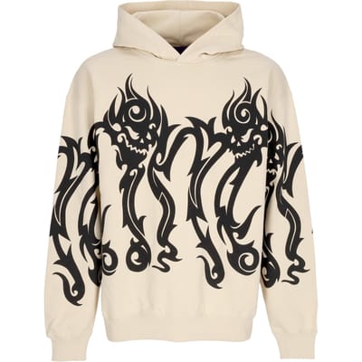Mannen Hoodie Tribal Skull Hoodie Cream