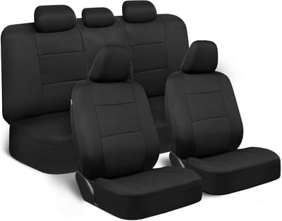 Stoelhoezen Complete Set - Stoelhoezen - Auto Complete Set 5 Stoelen - Voor Auto Voor- en Achterbank Gesplitste Stoelhoezen - Eenvoudig te Installeren - Auto Accessoires voor Auto's, Vrachtwagens, Bestelwagens, SUV's - Zwart