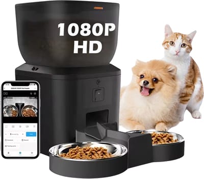 House of Balance SmartCare - Automatische Dubbele Voerbak met Camera - App-bediening - 4L Capaciteit - Automatische voerbakken - Voerautomaat