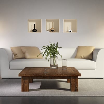 3D Muurstickers, Muurstickers met 3D-effect, Ronde Vazen - 3D Zelfklevende Stickers voor Slaapkamer, Woonkamer, Trompe l'oeil - 30x90cm