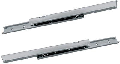 Fulterer RVS ladegeleider 1616 - 400 mm | draagkracht tot 100 kg | deels uittrekbaar | bodemmontage met hoeklijn | set van 2 |