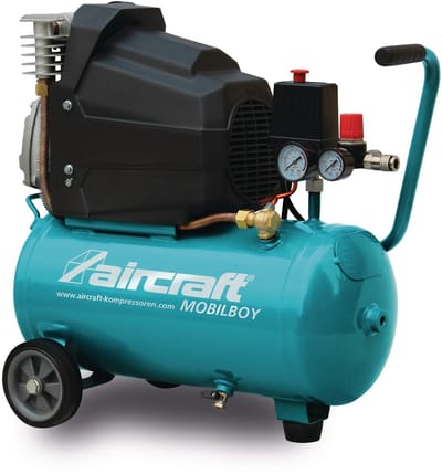Mobiele compressor met olie ketel 24 L 1,8 kW / 2,45 Pk 265 L/min 10 bar 230V Aircraft
