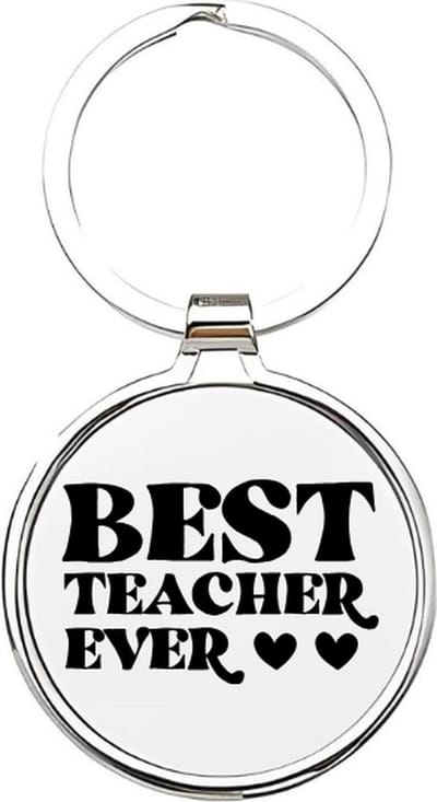 Akyol - best teacher ever Sleutelhanger - Leraar - de beste leraar - docent - lesgeven - werk - collega - beste ooit - cadeau - verjaardag - kado - geschenk - gift - verrassing - welkomst cadeau - afscheidscadeau - 4 x 7,5 CM
