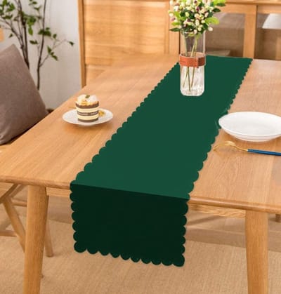 Velvet textiel Tafelloper - Runner 45x220 - Donkergroen - Tafellaken - Tafelkleed - Tafelkleden