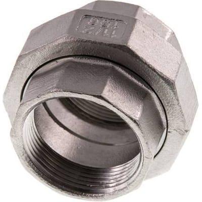 1 1/2'' NPT RVS Borstnippel 3-delig met Conische afdichting 16 Bar - FL2S-F-SH-112N-C