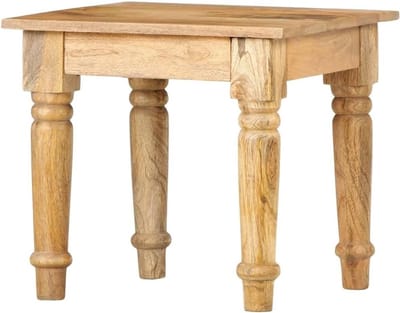 Bijzettafel Massief Hout - Nachtkastje Telefoonstandaard - Woonkamer Decoratie - Natuurlijke Olie Finish - 43 x 43 x 40 cm
