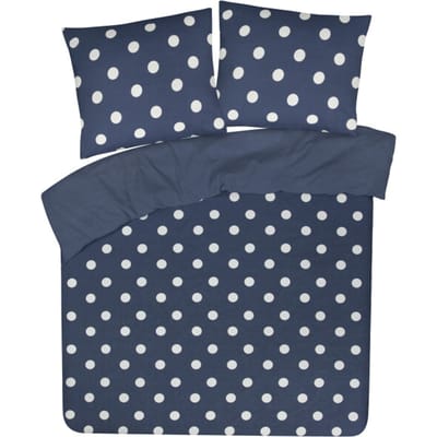 DoubleDry Dekbedovertrek My Design 100% katoen - Eenpersoons 140x200 cm + 1 Kussensloop - stip blauw