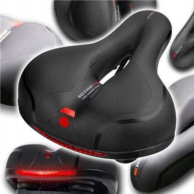 Fietszadel Zitting Rood Universeel Comfortabel Fietszadel met dubbele veervering Waterdicht synthetisch leer 25,5 cm voor MTB Trekking Stadsweg BMX Cruiser Touring Recreatief rijden Heren Dames