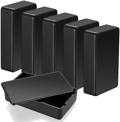 Set van 6 Stuks Plastic Projectdozen voor Elektronica, Elektronische Behuizing en Voedingstoepassingen (Zwart, 85x50x21mm)