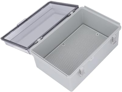 Elektrische Aansluitkast - Buitenkast Waterdicht - Elektronica Beveiligen - Transparant Deksel - 200x300x130 mm - Grijs