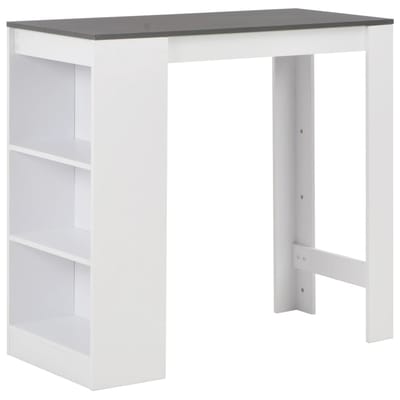 vidaXL - Bartafel - met - schap - 110x50x103 - cm - wit