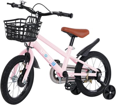 Kinderfiets - Jongensmeisjes Fiets - Leren Fietsen - Veilig Anti-omval - 12 tot 18 inch - Roze