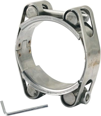 Zware T-boutslangenklem 130-140mm van 304 roestvrij staal - Dubbele kop en dubbele laag, 24mm bandbreedte, ideaal voor slangen en buizen (1 stuk met sleutel)