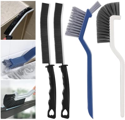 4 stuks spleetreinigingsborstel, spleetreinigingsborstel, multifunctionele spleetborstel, doucheborstel, reinigingsborstel, voor vloer, huis, keuken, badkamer, 4 stuks