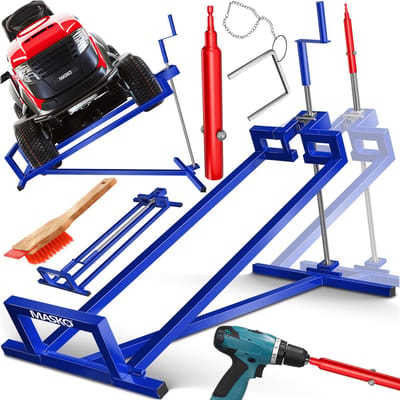 MASKO® Zitmaaierkrik 400kg Lift voor Zitmaaier met Adapter - Zitmaaierlift Krik Systeem