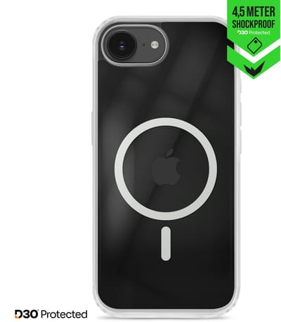 Striker Doorzichtig Hoesje geschikt voor Apple iPhone 16e MagSafe Telefoonhoesje Hardcase | Striker X-Core Xtreme Impact Backcover Shockproof | Geschikt voor MagSafe | Geschikt voor Draadloos Opladen met Magnetische Ring | Geschikt voor MagSafe Case
