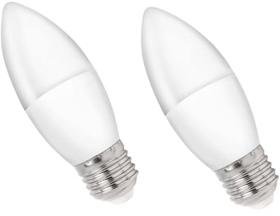 Spectrum LED Kaarslamp E27 4W - 230V - 340 Lumen - 6000K Koud wit - Helder daglicht - Energiezuinig - 2 stuks