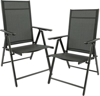 Excellent - Tuinstoelen 2 stuks - 7 standen - antraciet - aluminium tuinstoel - tuinstoel - tuinstoel inklapbaar - verstelbare stoel
