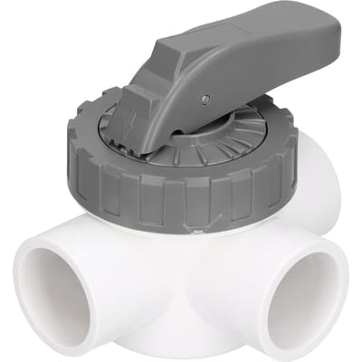 Vanne de Piscine 3 Voies Accessoire de Remplacement Vanne Déviatrice Piscine Spa V40 ?3A gray