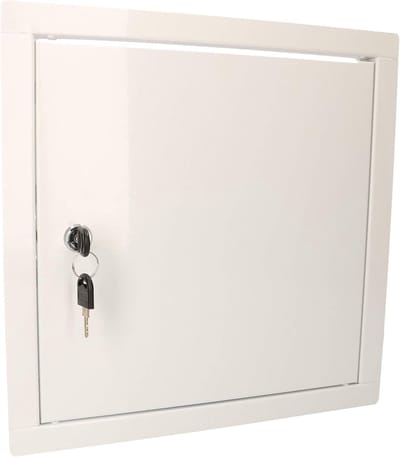 Revisieklep Metaal - Inspectieluik Deur - Toegang Afdekken - Afsluitbaar Met Sleutel - 30x30 cm - Wit