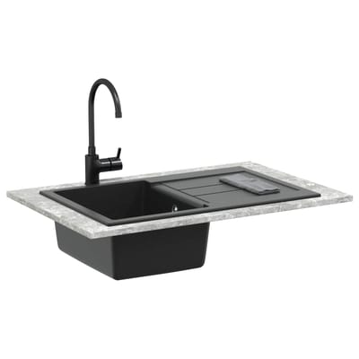 vidaXL - Wasbak - Zwart - 780 - x - 500 - mm - 80% - Kwarts - en - 20% - Hars