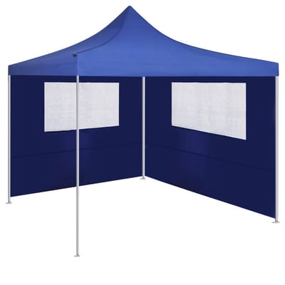 vidaXL - Prieelzijwand - met - ramen - 4x2 - m - blauw