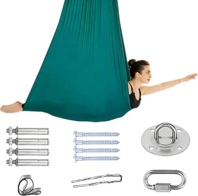 Aerial Yoga Swing hangmat voor ontspanning en training, 150 x 280 cm, ideaal voor yoga en acrobatiek